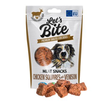 Let's bite meat snacks chicken squares with venison 80gr