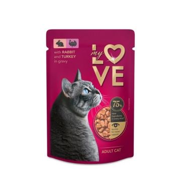 My Love Cat - Hrana umeda completa - Iepure & Curcan - 85g