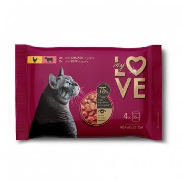 My Love Cat - Hrana umeda completa - Pui & Vita - Set 4x85g