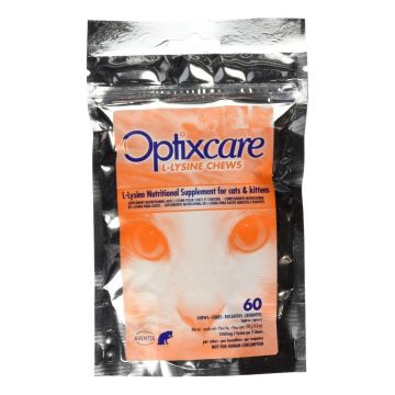 Optixcare L-Lysine Chews, 60 tablete masticabile