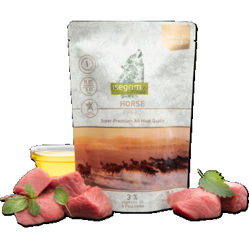 Pouch Isegrim Dog Adult Monoprotein cu Carne de Cal 410 Gr