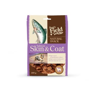 Sam's field natural snack salmon skin & coat 200gr
