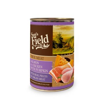 Sam's field true meat salmon & chicken with pumpkin 400gr