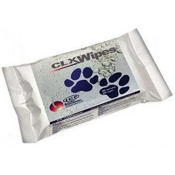 Servetele antibacteriene CLX, cu clorhexidina, pentru caini si pisici, 40 buc