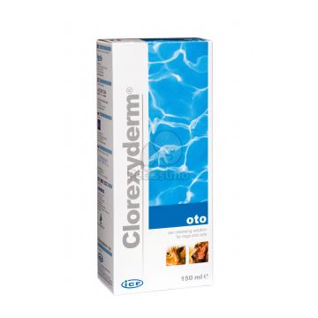 Solutie auriculara pentru caini si pisici, curatare,igienizare, cu efect calmant, Clorexyderm Oto, 150 ml