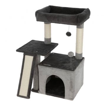 Ansamblu de joaca pentru pisici - Rosalie, gri antracit - 42 x 34 x 76 cm