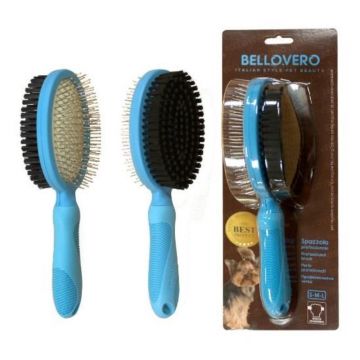 Bellovero Perie dubla pentru caini, otel si plastic