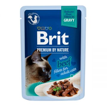 Brit Premium by Nature Cat Delicate Fillets in Gravy with Beef 85 g