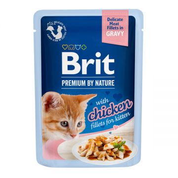 Brit Premium by Nature Cat Delicate Fillets in Gravy with Chicken for Kitten 85 g