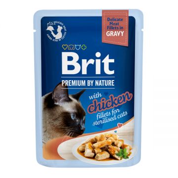 Brit Premium by Nature Cat Delicate Fillets in Gravy with Chicken for Sterilised 85 g