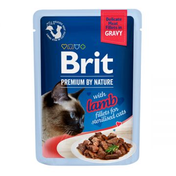 Brit Premium by Nature Cat Delicate Fillets in Gravy with Lamb for Sterilised 85 g