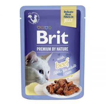 Brit Premium by Nature Cat Delicate Fillets in Jelly with Beef 85 g