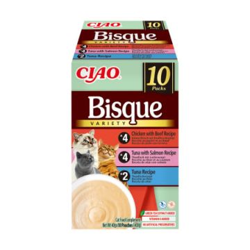Ciao Churu Bisque Variety cu Ton, Pui si Vita, Ton si Somon 10 Buc