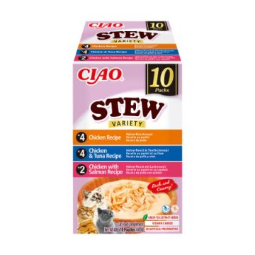 Ciao Churu Stew Variety cu Pui, Pui si Ton, Pui si Somon 10 Buc
