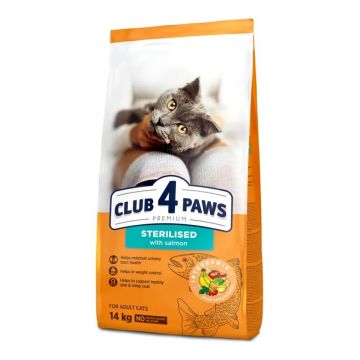 Club 4 Paws Cat Sterilised - Hrana uscata premium - Somon - 14kg