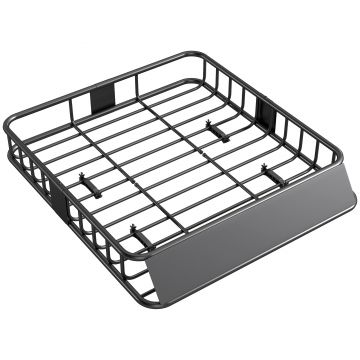 HOMCOM Portbagaj de 90,7 kg cu Deflectoare din Oțel Negru 110,5x99,5x18,5 cm | Aosom Romania