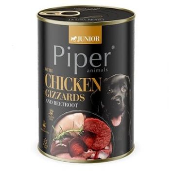 Hrana umeda Piper Junior, PIPOTE DE PUI ȘI SFECLĂ ROȘIE, Pachet 4 X 400 g