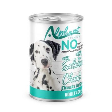 Hrană umedă Premium pentru câine Alphapet, cu somon, 400 g