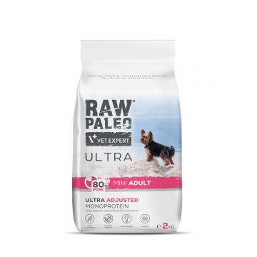 Hrană uscată pentru câini adulți Raw Paleo Ultra Pork, talie mică, Pachet 2 X 2 kg