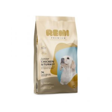 Hrana uscata pentru caini Remi Premium Junior Medium&Large Breed cu Pui și Curcan 3kg