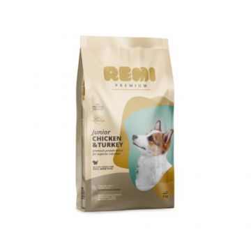 Hrana uscata pentru caini Remi Premium Junior Small Breed cu Pui și Curcan 3kg