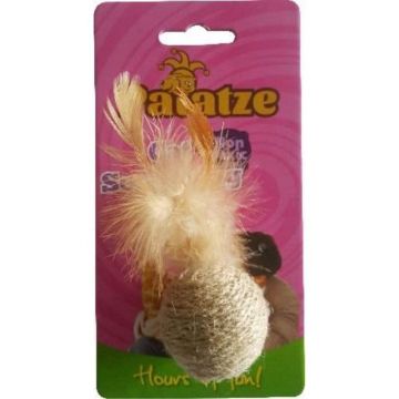 Jucarie Paiatze Cat Sisal Minge pene, 4.5 cm