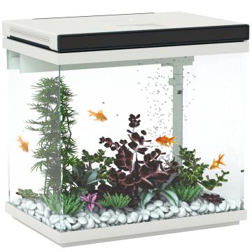 PawHut Acvariu de 26 de litri cu filtru, iluminare cu LED-uri, pompă de apă, pentru diferite specii de pești, aproximativ 38 x 26 x 38 cm | Aosom Romania