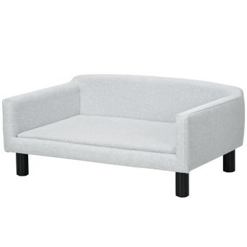 PawHut Canapea pentru Câini cu Pernă, Brațe și Spătar Gri Deschis | Aosom Romania