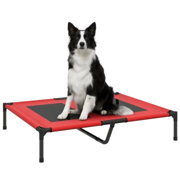 PawHut Pat pe picioare pat pentru câini pisici pat de camping pat ridicat animale material Oxford textilenă micro-perforată metal | Aosom Romania