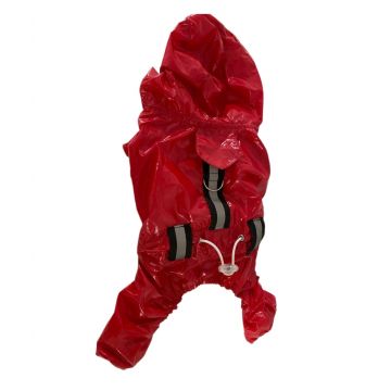 Pelerina ploaie, flourescenta - M - Rosu