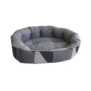 CULCUS TEXTIL PENTRU CAINI SI PISICI ORIONE L BLACK-GREY 80x60x22/60008004