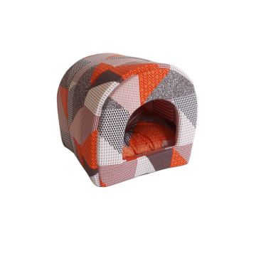 CULCUS TEXTIL PENTRU CAINI SI PISICI TUNEL ORANGE-BROWN 42x38x38/60005912