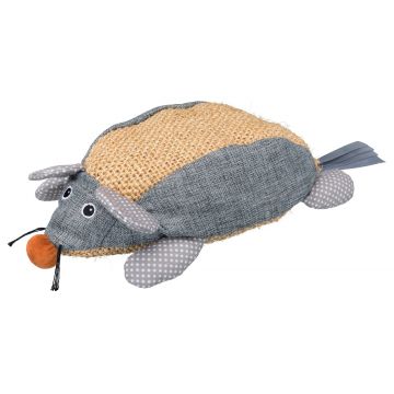 Jucarie Soarece Natural cu Catnip 30 cm Gri 45599