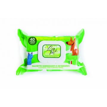 Leopet Servetele Umede cu Aloe Vera si Matase pentru Animale de Companie, 40 buc