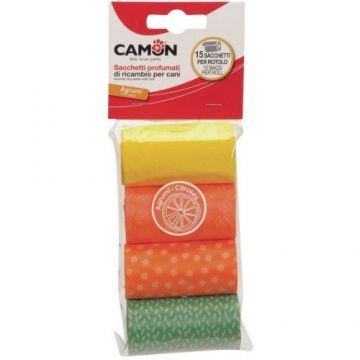 Saci igienici parfumati, Camon, 4 role x 15 bucati
