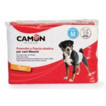 Scutece pentru caini masculi, Camon, M 46/60 cm 12 buc