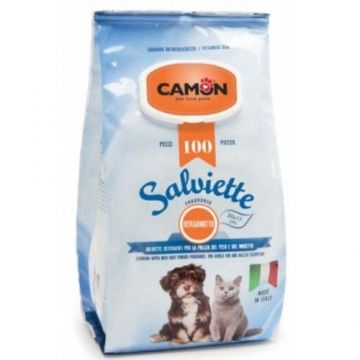 Servetele umede cu parfum de bergamota pentru caini, Camon, 100 buc