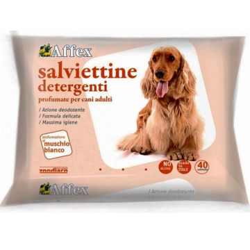Servetele Umede pentru Caini Affex Mosc Alb, 40 buc