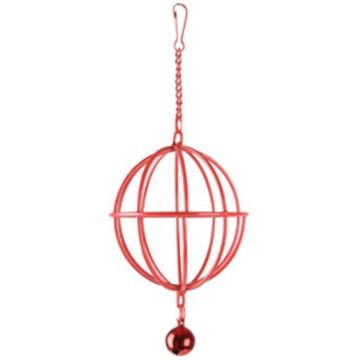 FLAMINGO Hrănitor rozătoare Minge de metal, Roşu, diametru 7cm