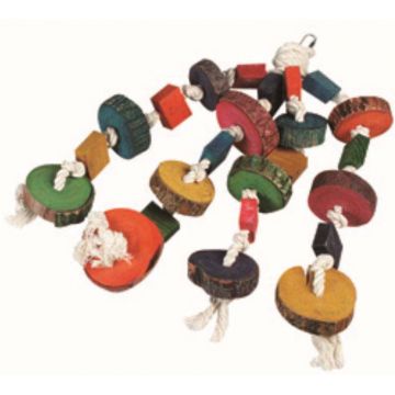 FLAMINGO Jucărie din lemn pentru păsări 4 Frânghii, 55cm