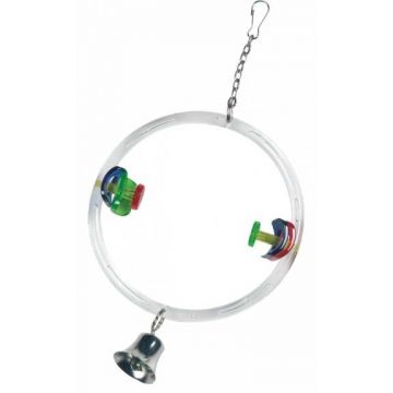 FLAMINGO Jucărie Leagăn pentru păsări, cu clopoţel, diametru 11cm