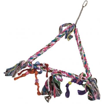 FLAMINGO Jucărie pentru agăţat în colivie, umeraş din frânghie 39x33x5,5cm