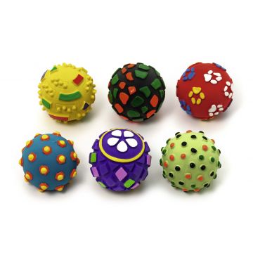 FLAMINGO Jucărie pentru câini Minge din latex, cu sunet 8cm, diferite culori