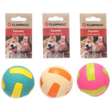 FLAMINGO Jucărie pentru câini, Minge Roesy, din latex, diverse culori, 7,5cm