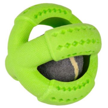 FLAMINGO Jucărie pentru câini Minge Tenis Dina cu aromă de mentă 11cm