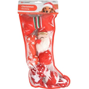 FLAMINGO Jucărie pentru câini, Şosetă, ediţie de Crăciun, Roşu, diverse modele