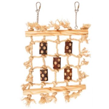 FLAMINGO Jucărie pentru nimfă, din lemn şi sfoară