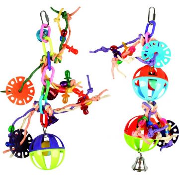 FLAMINGO Jucărie pentru nimfe, şirag cu mingi şi accesorii, div. modele, 16x30cm