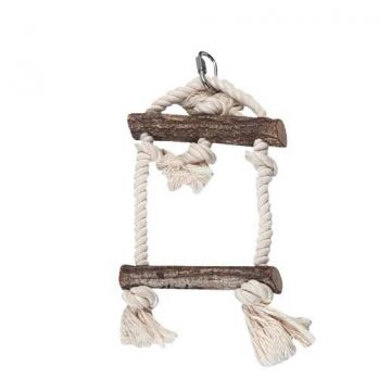 FLAMINGO Jucărie pentru păsări Leagăn lemn şi sfoară 12,5x25cm