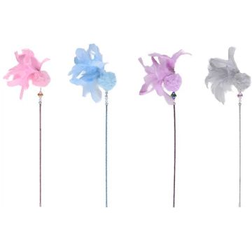 FLAMINGO Jucărie pentru pisici, Undiţă, cu minge din pluş, cu pene, 53cm